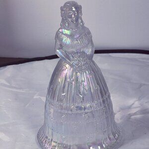 Lenox Imperial Glassware Vintage Bride Lady Bell. Irridescent, 6.5" Tall.Perfect